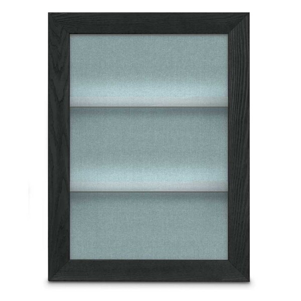 Outdoor Enclosed Combo Board, 42"x32", Black Frame/Black Porc & Cloud
